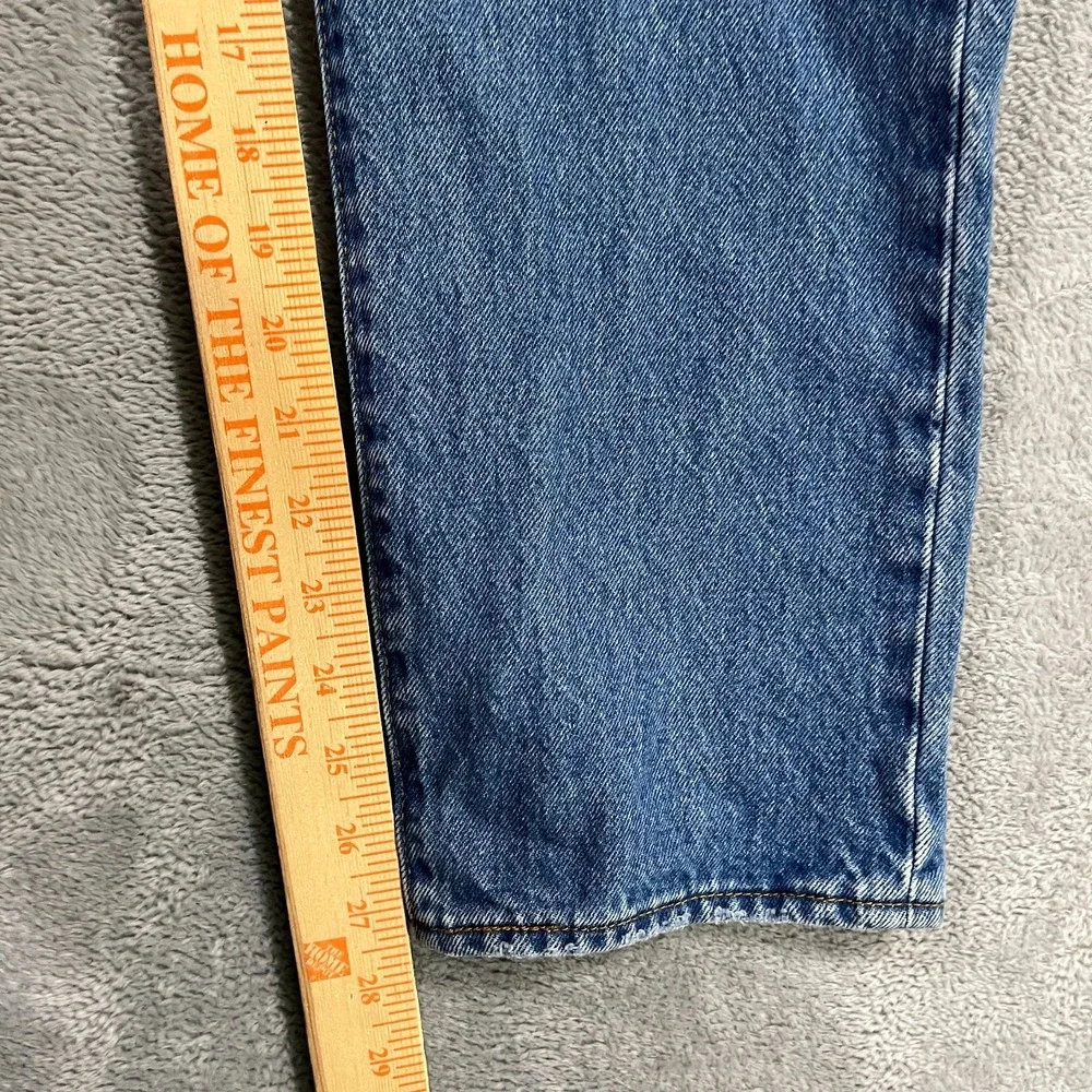 Levis Premium Jeans Womens 27x28 Wedgie Straight Blue‎ Button Fly Big E Y2K